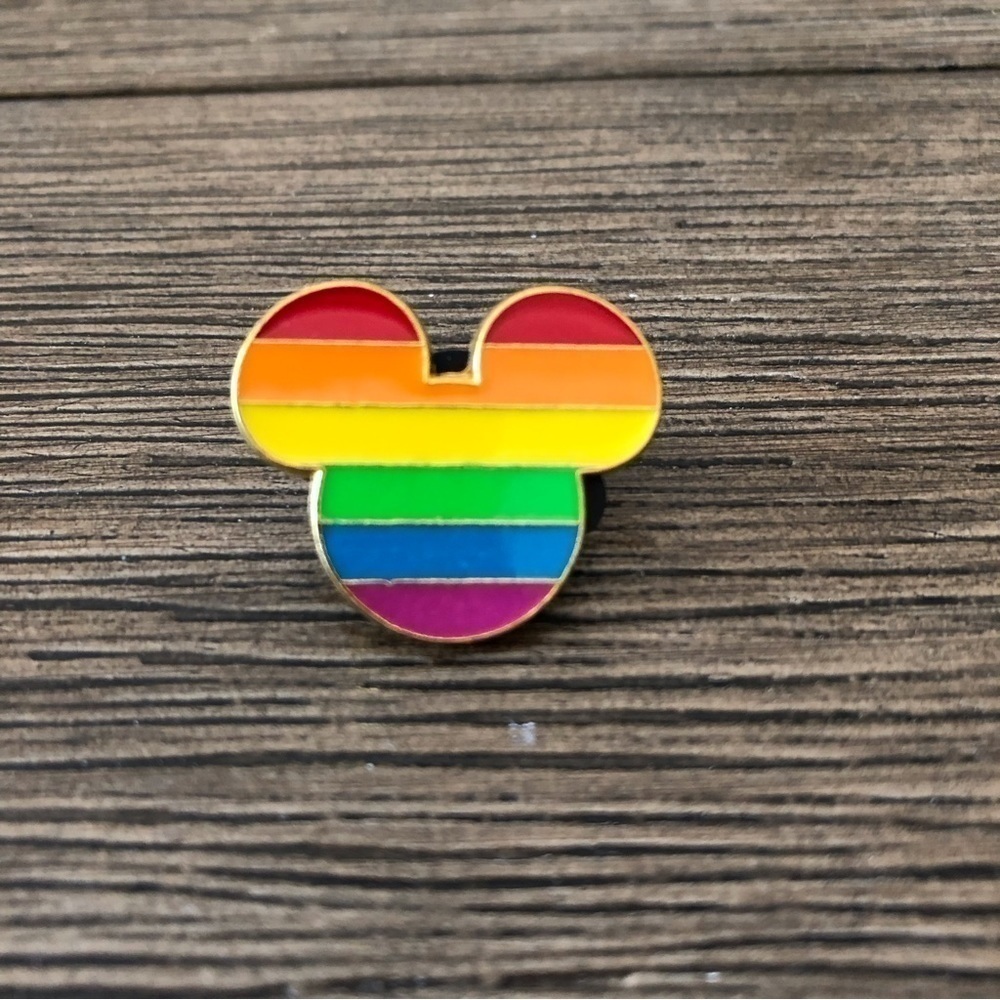 Disney Official Trading Pin: Mickey Mouse Head: Rainbow (Pride)